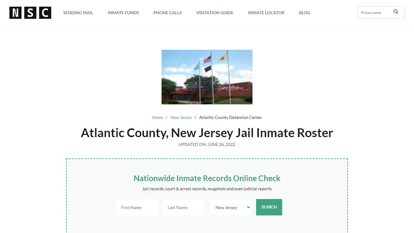 Atlantic County, New Jersey Jail Inmate List